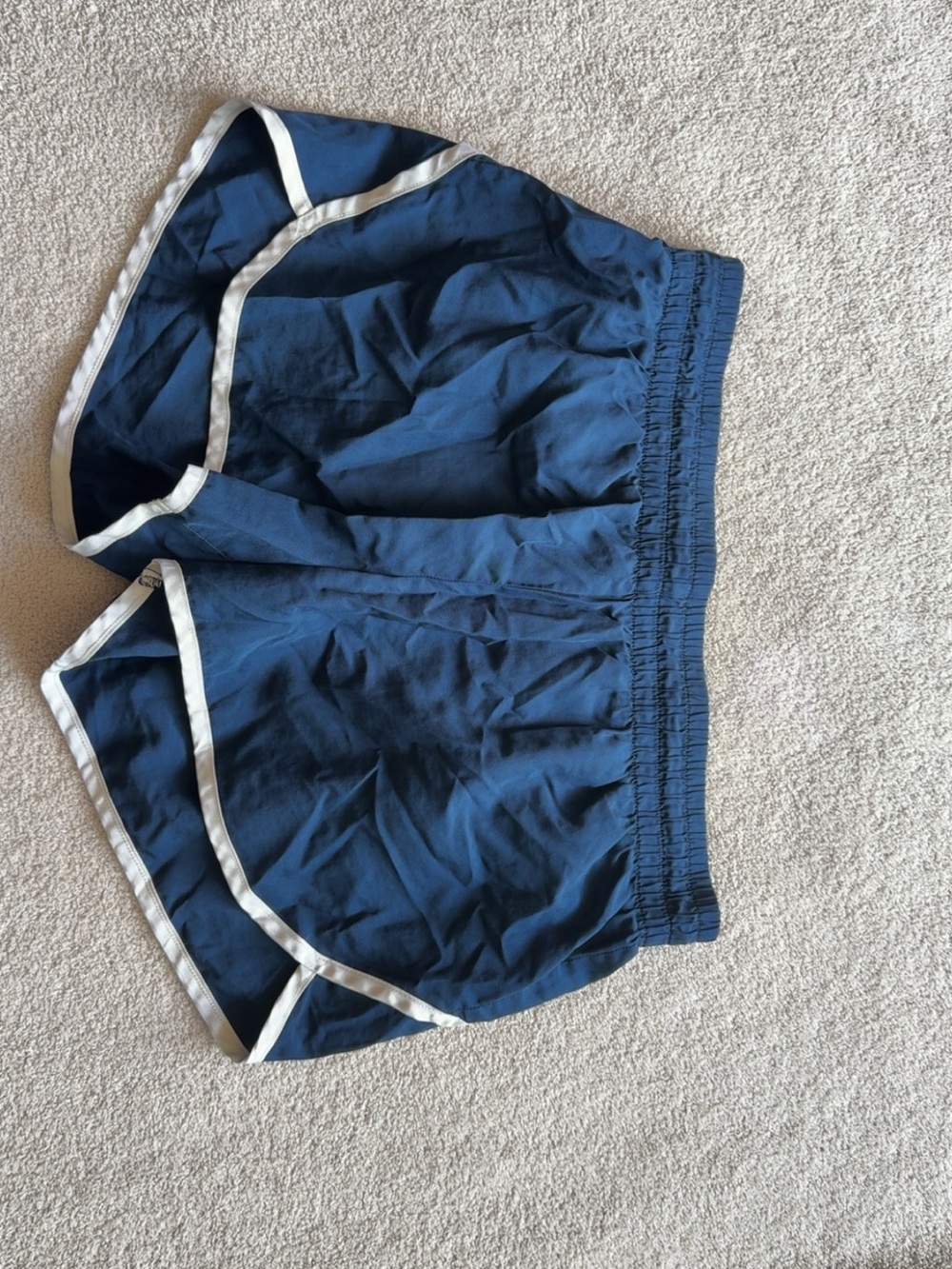 Women’s L Navy Blue Athletic Shorts with White Trim
